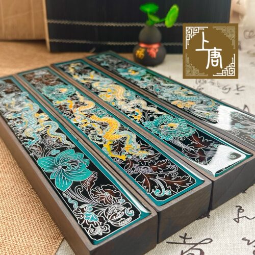 龙纹景泰蓝掐丝珐琅镇尺镇纸材料包DIY紫光檀釉料套件中国风