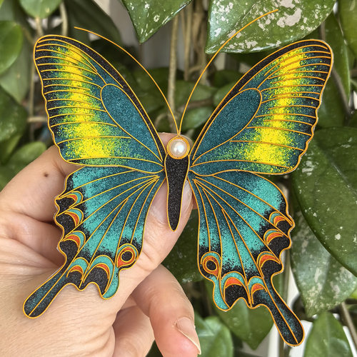 上唐掐丝珐琅蝴蝶团建立体手工