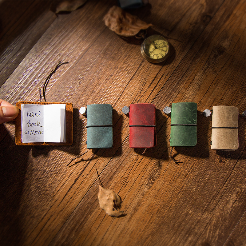 手帐本minitn迷你挂件手工牛皮