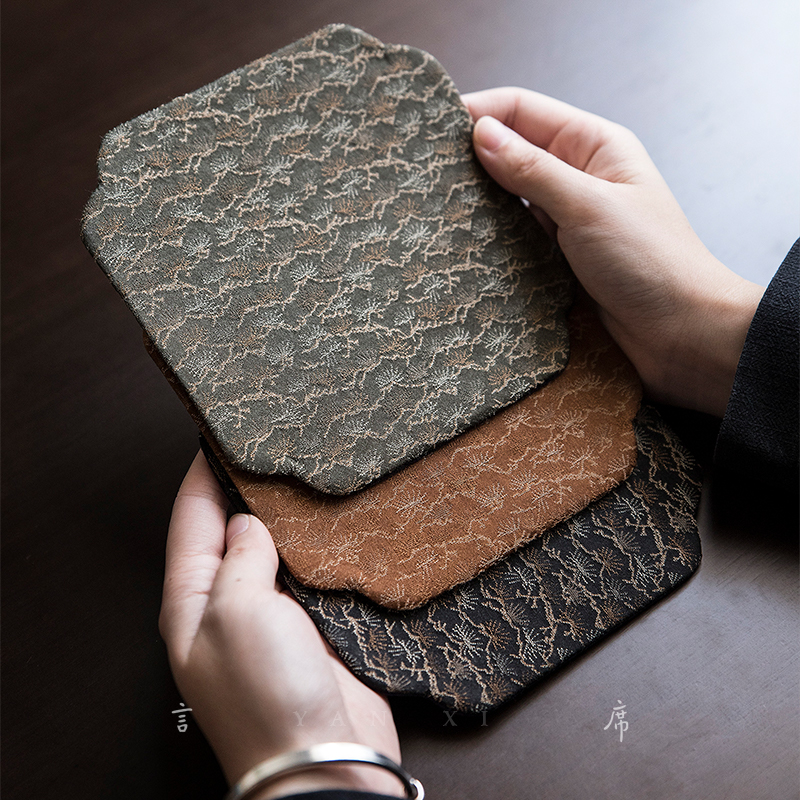 言席新中式宫廷风壶承仿丝隔热垫