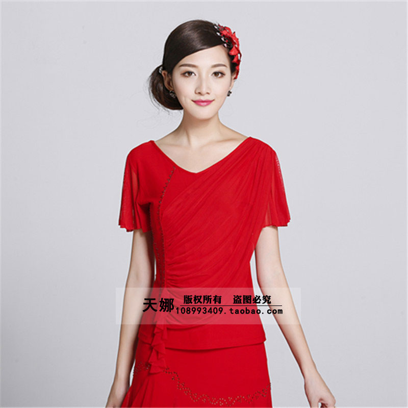 2019新款拉丁舞上衣女成人夏摩登舞练功服广场舞服上衣短袖舞蹈服|ruв категории движение/йога/фитнес/фанаты товаров, танец/аэробика/гимнастика, латинский танец, латинский танец. - от Buy2taobao.com для оказания профессиональной услуги покупки агента Taobao