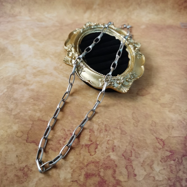 Vintage中古925银素银项链意大利55cm