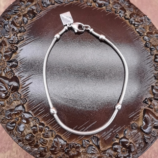 Vintage中古欧洲回流925银charm手链19.5cm