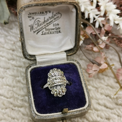 Vintage中古欧洲回流925银马克赛石戒指11号(有瑕，特价)