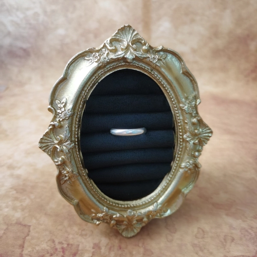 Vintage中古欧洲回流800老银光面泥鳅背戒指15号