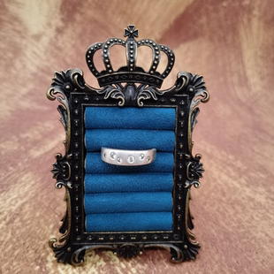 Vintage中古欧洲回流925银锆石戒指24号