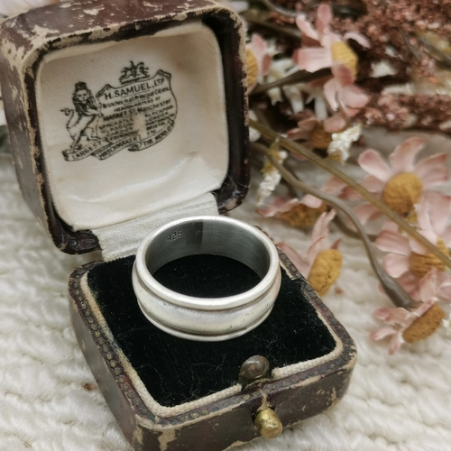 Vintage中古欧洲回流925银素银戒指19号