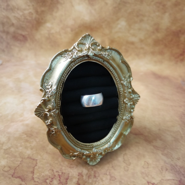 Vintage中古欧洲回流925银素银宽版戒指大全标14号