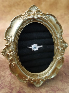 Vintage中古925银镶嵌白水晶戒指23号
