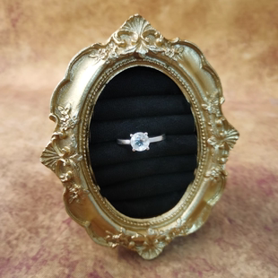 Vintage中古925银镶嵌白水晶戒指23号