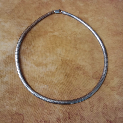 Vintage中古欧洲回流925银素银精工项链意大利40cm