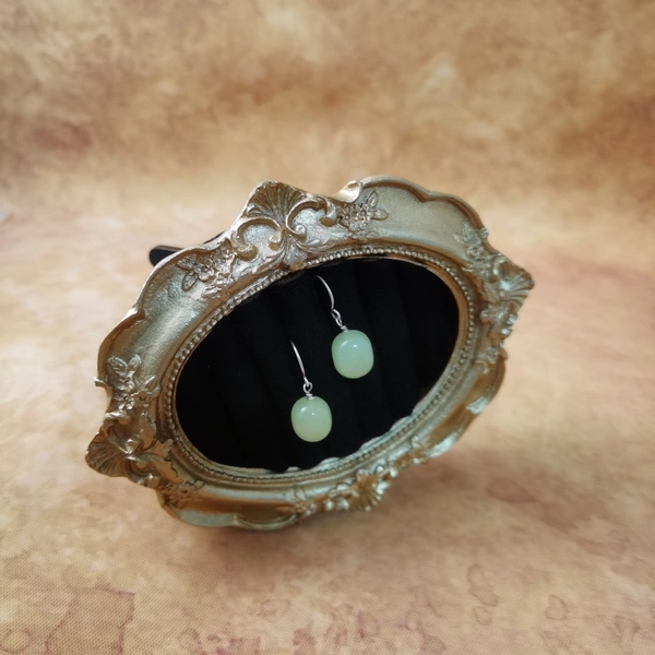 Vintage中古欧洲回流925银葡萄石耳环