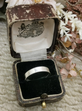 Vintage中古欧洲回流silver老银光圈戒指14号