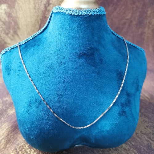 Vintage中古欧洲回流925银细盒子链项链41cm