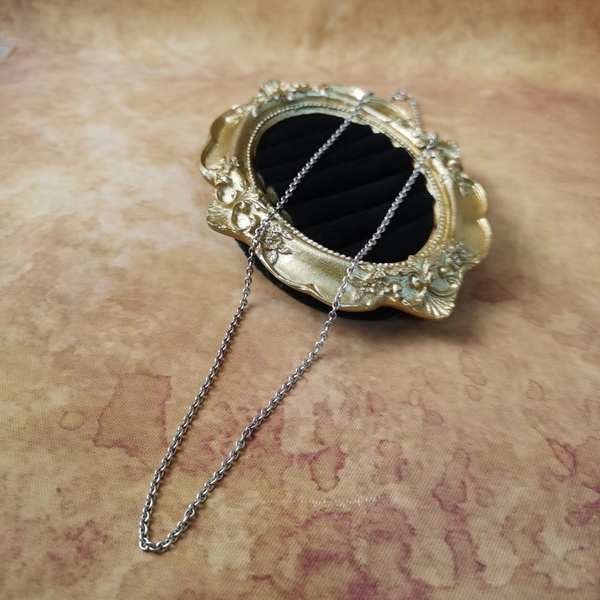 Vintage中古欧洲回流925银O字链项链50cm