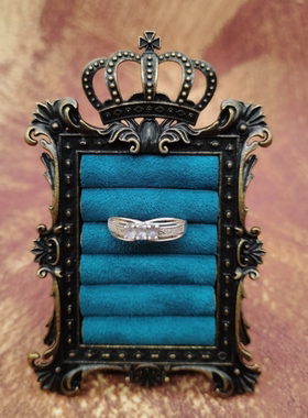 Vintage中古欧洲回流925银山晶戒指22号