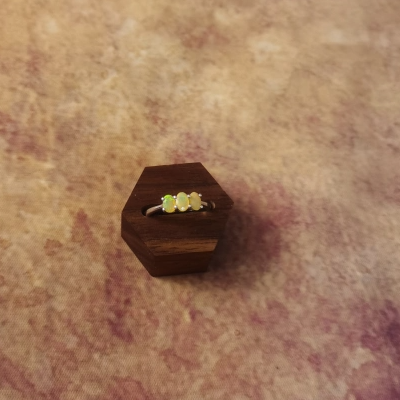 Vintage中古925银镶嵌天然欧泊戒指