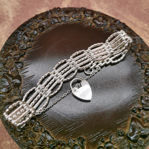 Vintage中古欧洲回流925银素银手链大全标19cm