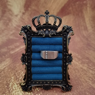 Vintage中古欧洲回流925银锆石戒指26号