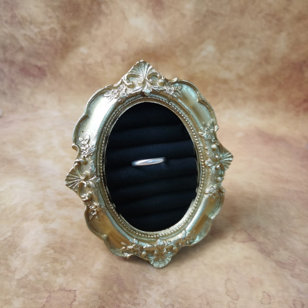 Vintage中古欧洲回流925银素银光面戒指