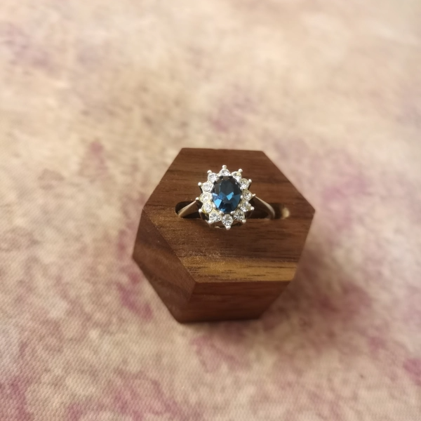 Vintage中古925银镶嵌宝石戒指