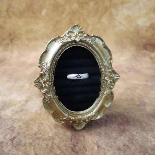 Vintage中古925银素银戒指22号