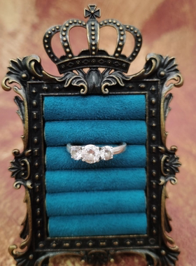 Vintage中古欧洲回流925银锆石戒指23号