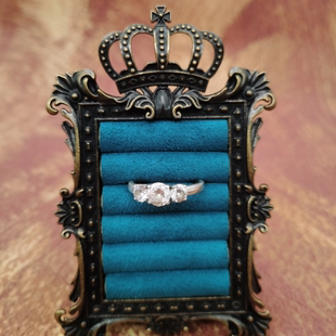 Vintage中古欧洲回流925银锆石戒指23号