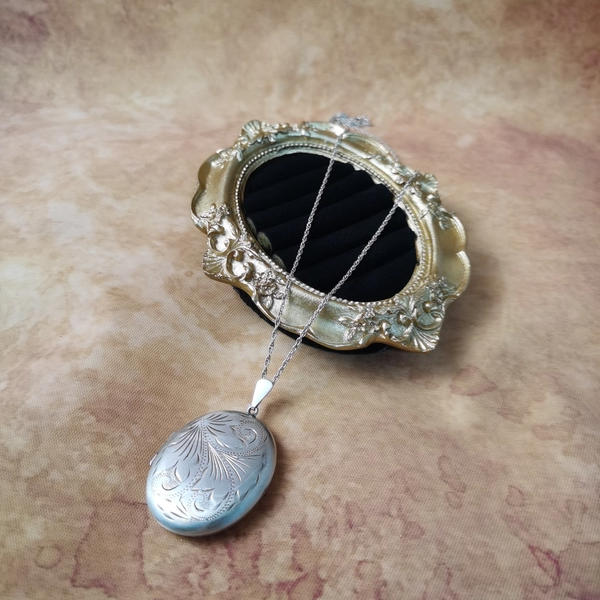 Vintage中古欧洲回流925银浮雕相片盒吊坠大全标