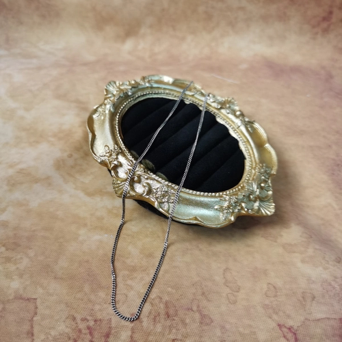 Vintage中古欧洲回流925银细洗平链项链38cm