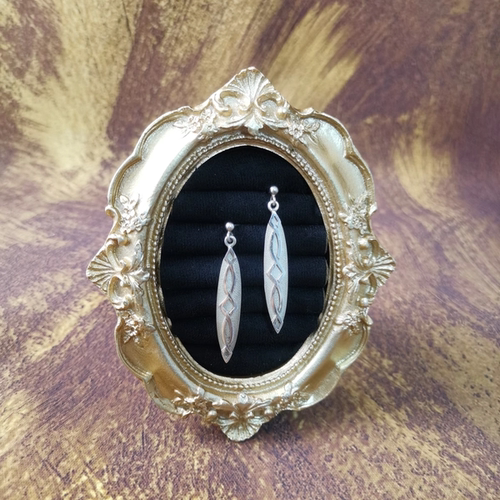 Vintage中古欧洲回流925银素银耳钉北欧