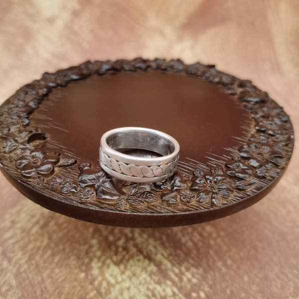Vintage中古欧洲回流925银麦穗戒指25号