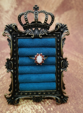 Vintage中古欧洲回流9K欧泊石榴石戒指大全标17号