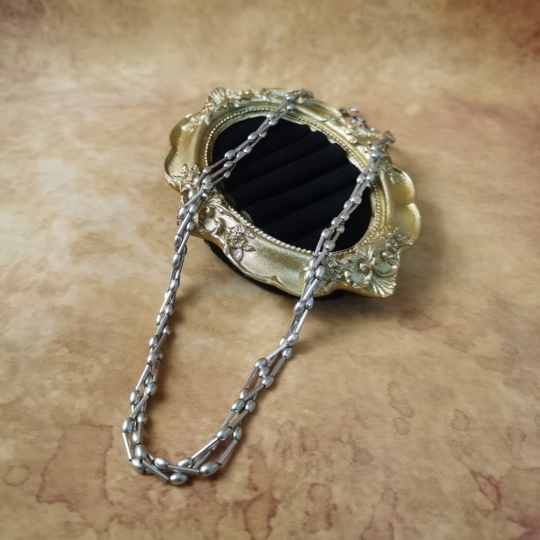 Vintage中古欧洲回流925银管项链47cm