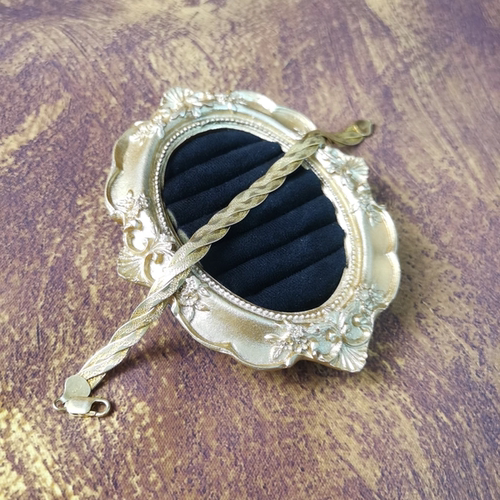 Vintage中古欧洲回流925银鎏金编织手链18cm