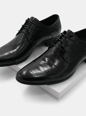帕达索男士皮鞋英伦布洛克皮鞋新款透气真皮正装商务德比鞋250515