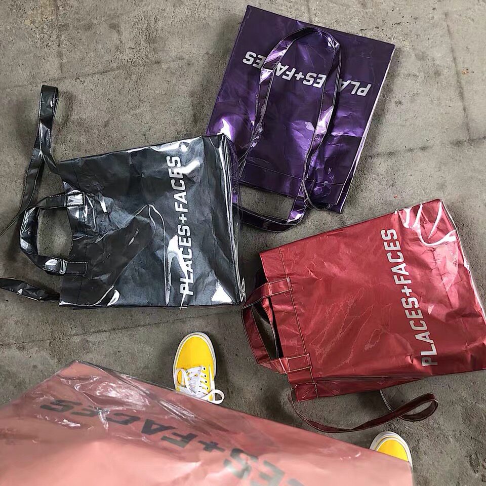 网红同款Places+Faces透明PVC单肩斜跨包P+F托特包手提袋男女同款