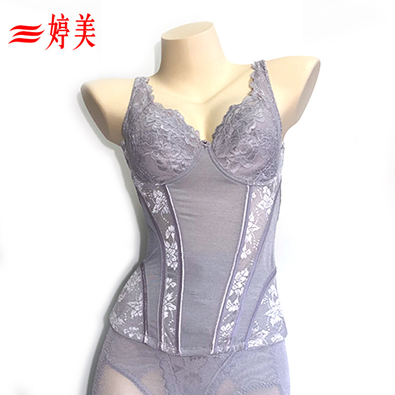 婷美超级魔鬼瘦夏款调整型长文胸塑身上衣收腹束腰美体薄款TT0801