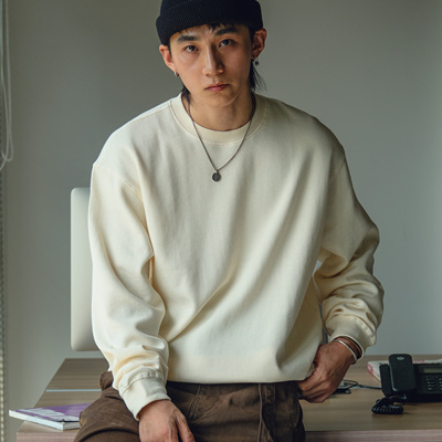 335克华夫格长袖套头圆领卫衣