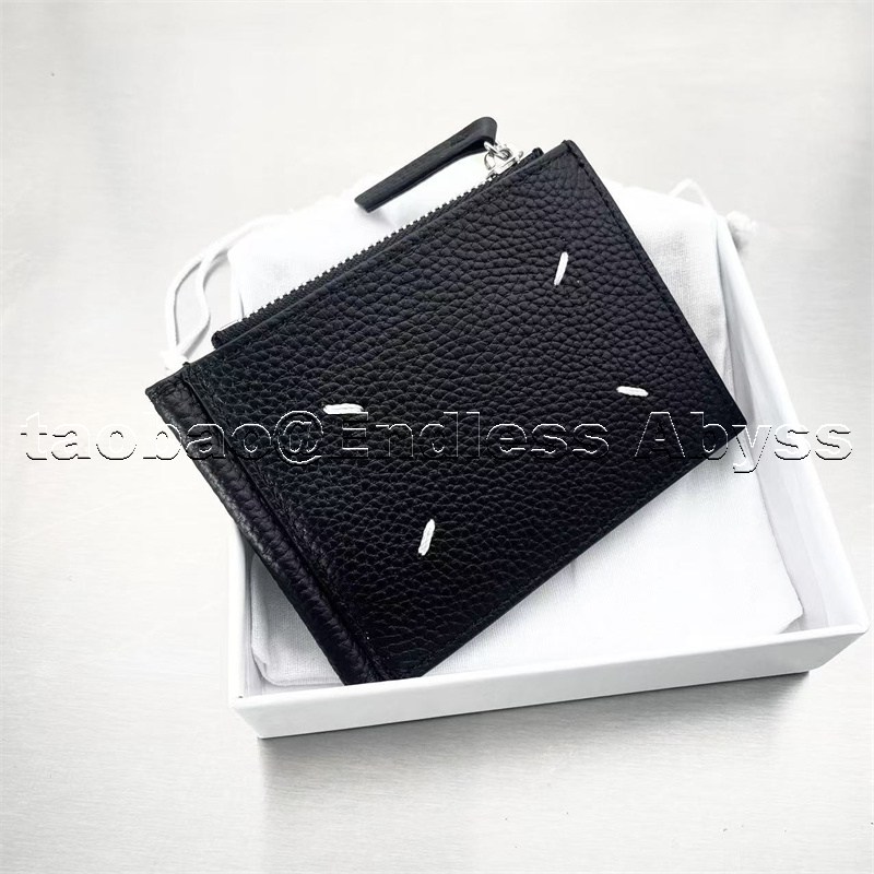 Endless Abyss 21ss四针缝线牛皮美金夹男女极简真皮卡包钱夹卡夹