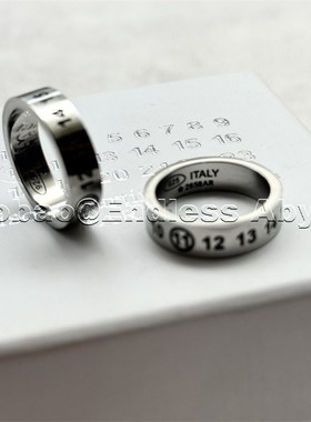 MMM风格925银数字刻印戒指情侣