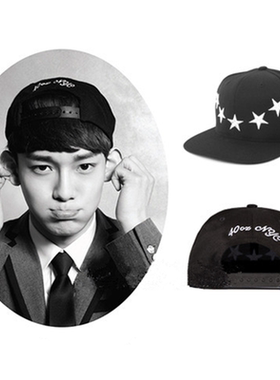 EA自主五芒星刺绣鸭舌帽字母平檐轮船帽棒球帽黑色美潮街头嘻哈帽