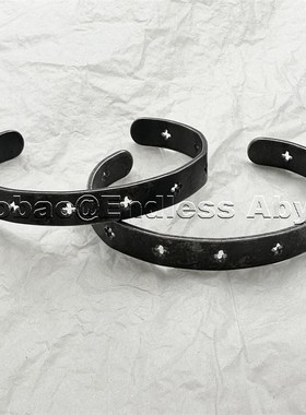 Endless Abyss Ma+风格镂空十字手镯男女复古银Y2K亚暗黑做旧手环