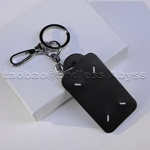 Endless Abyss 23ss徽标四针铭牌头层牛皮钥匙扣真皮吊坠挂件配饰