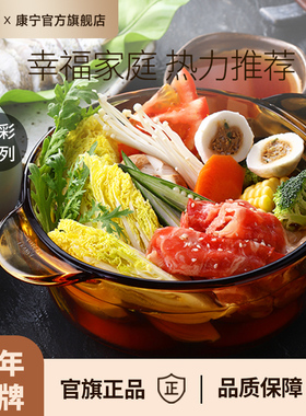 康宁家用高硼硅玻璃炖锅奶锅蒸煮锅可明火直烧耐高温透明玻璃汤锅