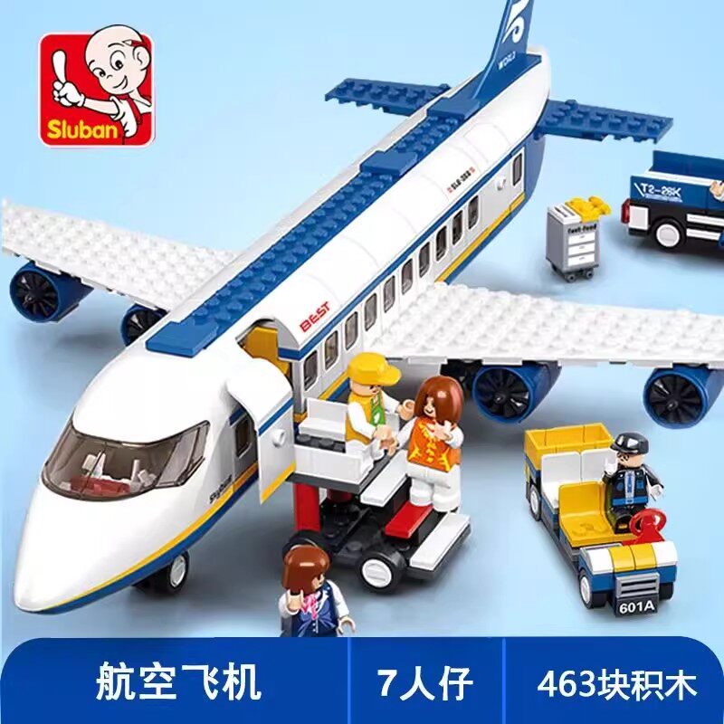 大型空中巴士航空飞机积木玩具男孩儿童益智拼装6岁以上大颗粒