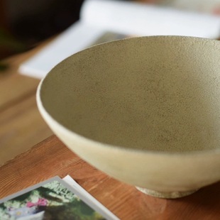 陶房八窑大桥睦柴烧白色粗陶素净大碗面碗汤碗径20x7cm