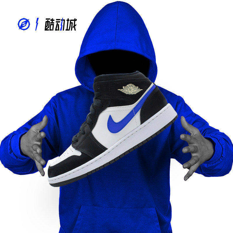 AIR JORDAN 1 GS AJ1 乔一 女子大童中高帮复古篮球鞋 AH7389-107