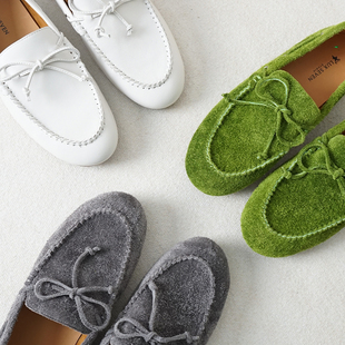 平底通勤舒适乐福鞋 17号 蝴蝶结豆豆鞋 好穿到不想脱 女 下午