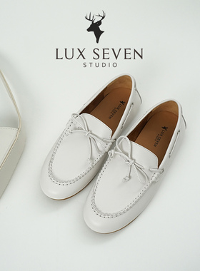 17号的下午| 复古学院风 白色miu系风少女感舒适蝴蝶结乐福鞋女